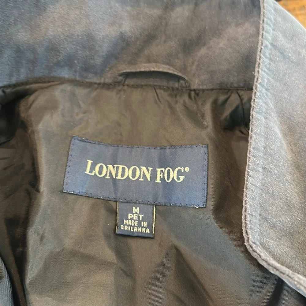 Y2K London Fog Slate Greyish blue Hooded Utility Jacket size M petite